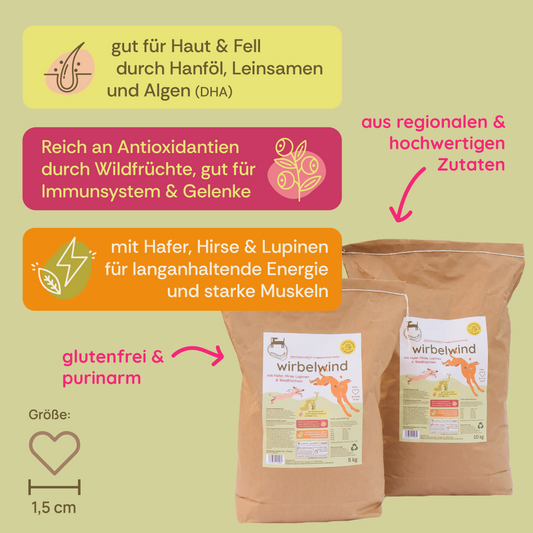 wirbelwind — mit Hafer, Hirse, Lupinen & Waldfrüchten 1kg