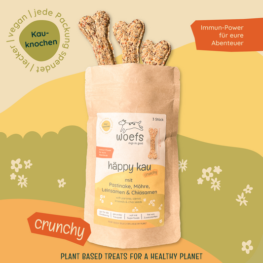 häppy kau — mit Pastinake, Möhre, Leinsamen & Chiasamen