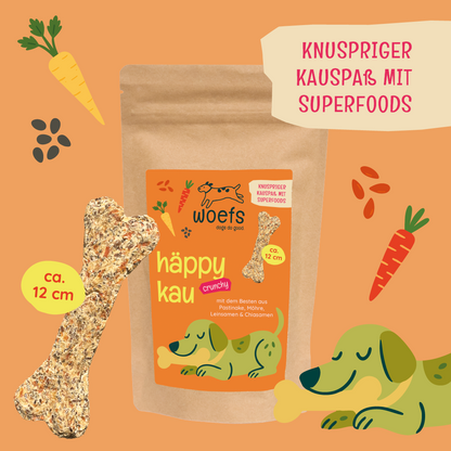 häppy kau — mit Pastinake, Möhre, Leinsamen & Chiasamen
