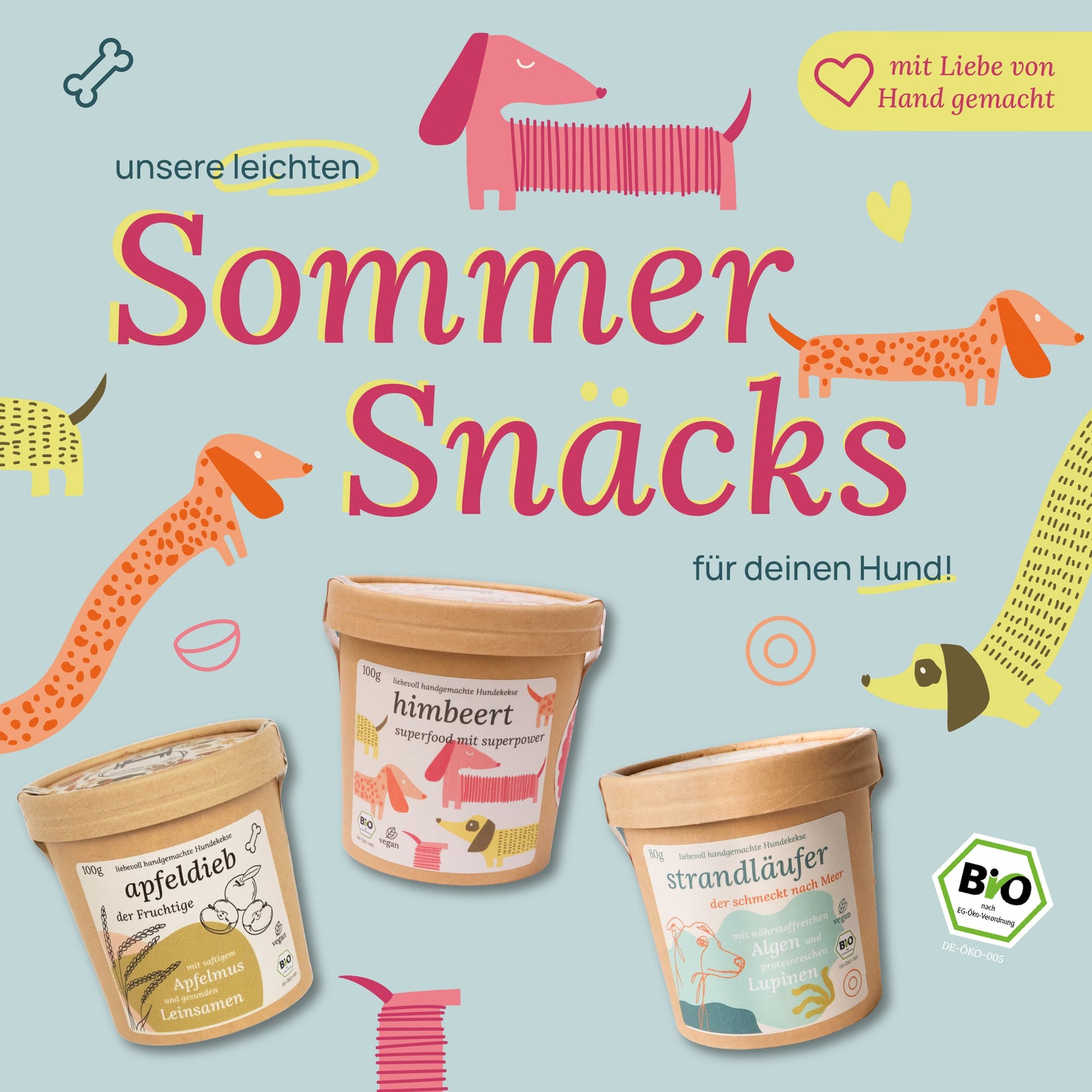 Probierpaket SOMMER SNACK— Hundekekse BIO