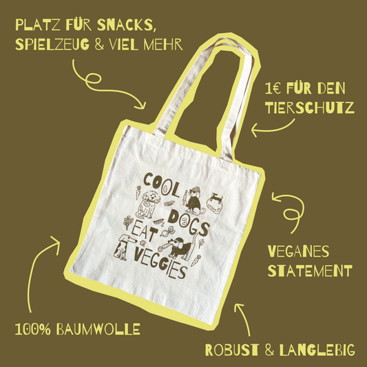 Baumwoll Stoffbeutel — Cool Dogs Eat Veggies