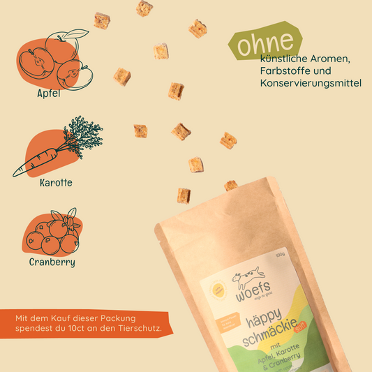 häppy schmäckie — mit Apfel, Karotte & Cranberry